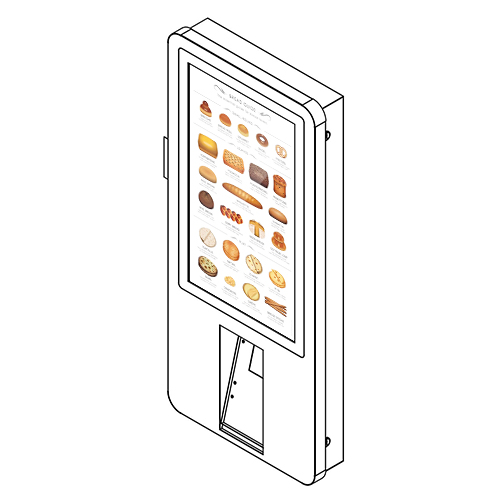 23.6寸壁挂式点餐机轻薄款自助点餐结账刷卡支付扫码人脸识别终端厂家定制
