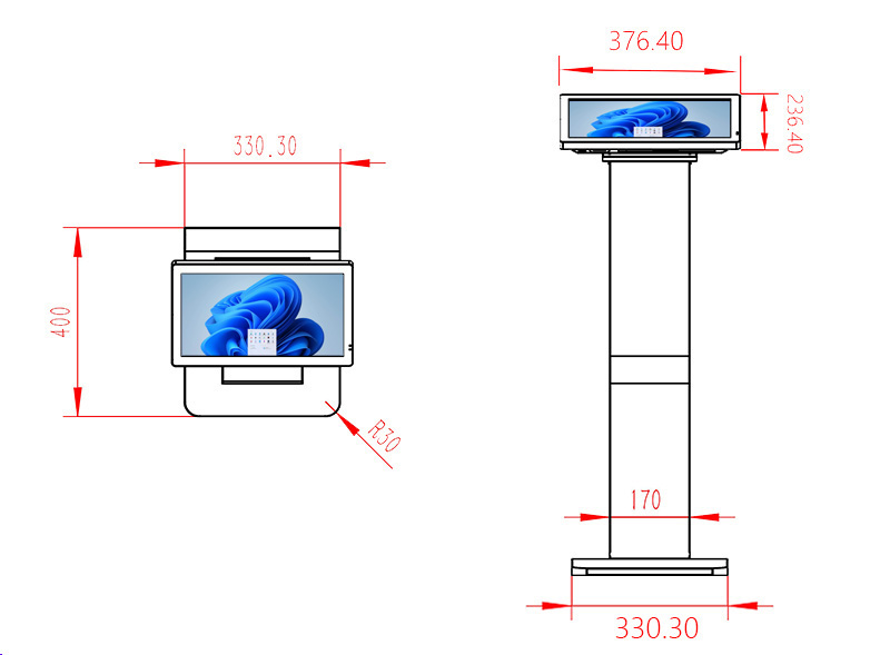 卧式windows电容触摸广告机