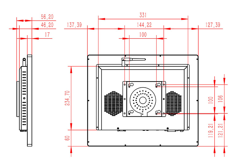 19寸壁挂HDMI输入显示器