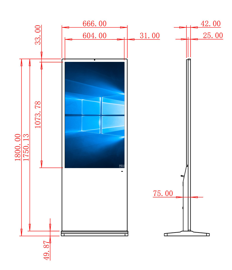 49寸立式windows一体机图纸