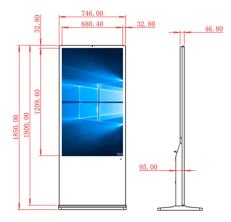 55寸立式楼宇windows一体机图纸