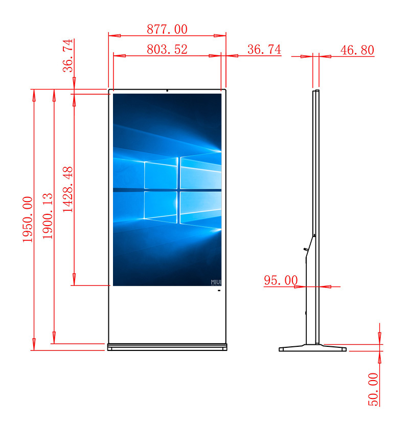 65寸落地式windows一体机图纸